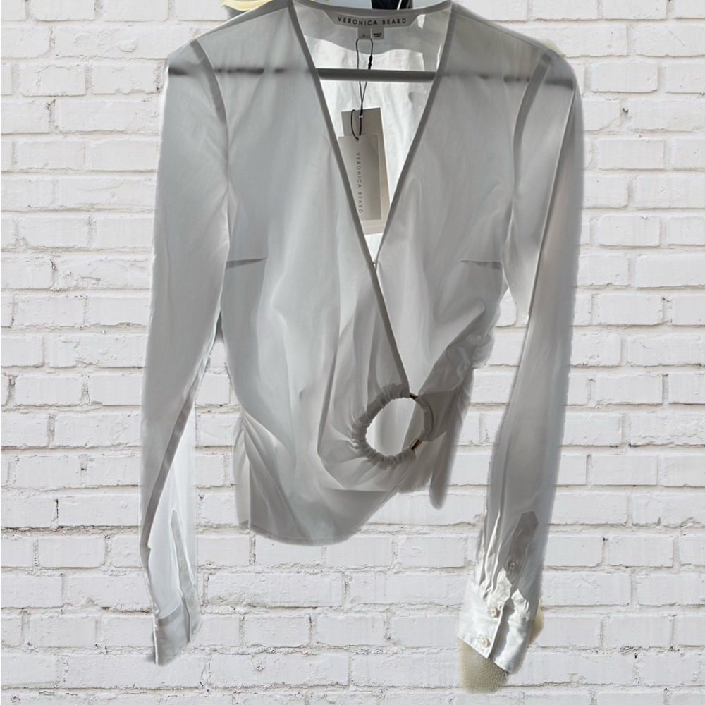 Veronica Beard White Ozzie Top